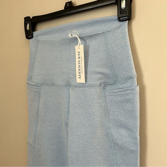 Addison Bay Leggings Ludlow Light Heather Blue Solid Active Fitness Fashion - Picture 4 of 11